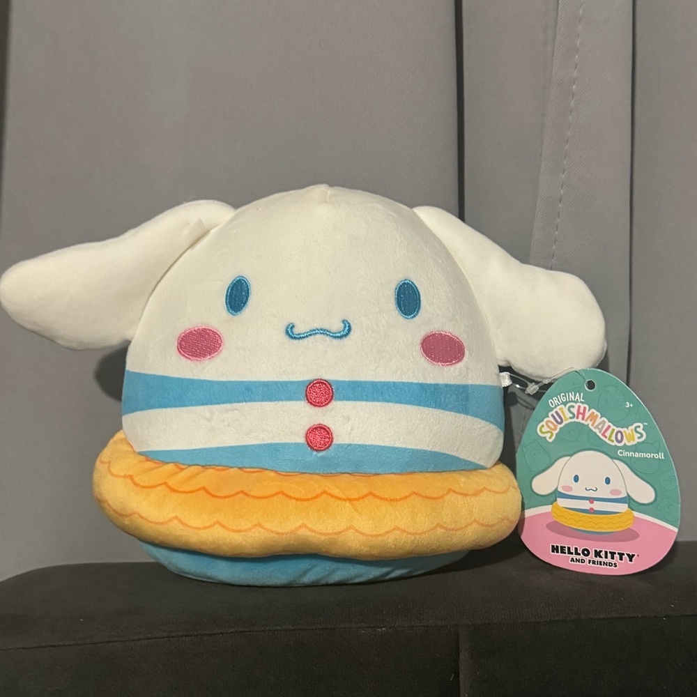 Sanrio Cinnamoroll Striped Plush - Blue, White, and Yellow